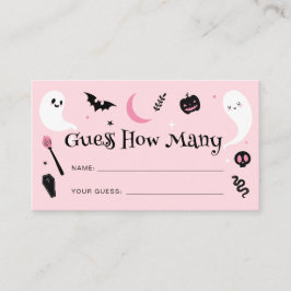 Tarjeta De Recepción Baby Shower Rosa Halloween adivina cuántos juegos