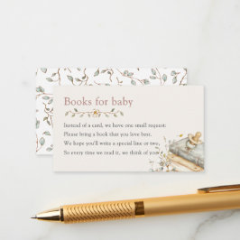Tarjeta De Recepción Baby Shower Rustic Botanical Books For Baby 