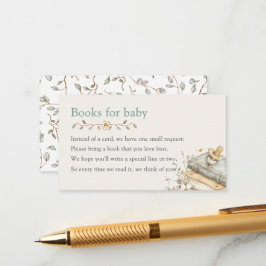 Tarjeta De Recepción Baby Shower Rustic Botanical Books For Baby 