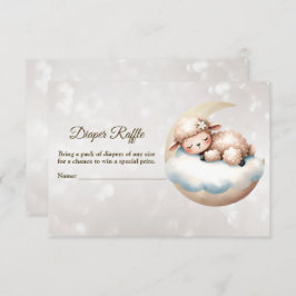 Tarjeta De Recepción Baby Shower Sleeping Baby Animal Diaper Raffle