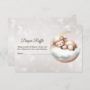 Tarjeta De Recepción Baby Shower Sleeping Baby Animal Diaper Raffle