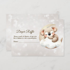Tarjeta De Recepción Baby Shower Sleeping Baby Animal Diaper Raffle