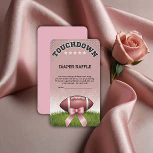 Tarjeta De Recepción Baby Shower táctil de cinta rosada para el fútbol