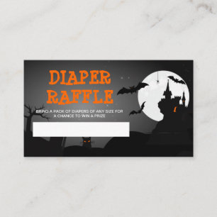 Tarjeta De Recepción Baby Shower Tema de Diaper Raffe Ticket Halloween