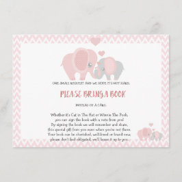 Tarjeta De Recepción Baby Shower, Trae un Libro, Bebé Niña