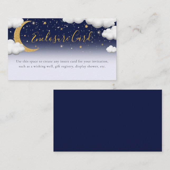 Tarjeta De Recepción Baby Shower Twinkle Twinkle Little Star (Anverso / Reverso)