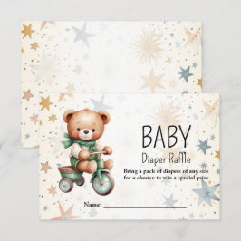 Tarjeta De Recepción Baby Shower Watercolor Teddy Bear Fiesta