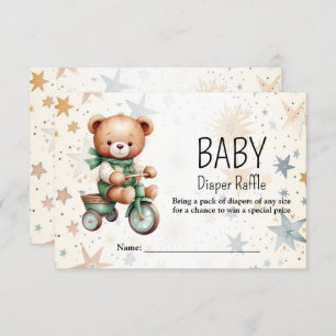 Tarjeta De Recepción Baby Shower Watercolor Teddy Bear Fiesta