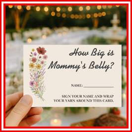 Tarjeta De Recepción Baby Shower Wildflower CÓMO GRANDE ES EL BELLY DE 