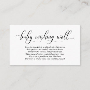 Tarjeta De Recepción Baby Shower, Wishing Well, escritura negra moderna