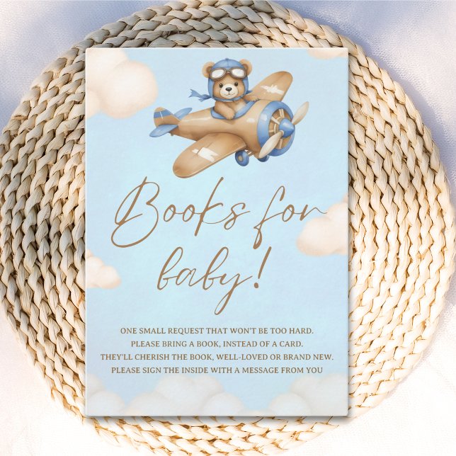 Tarjeta De Recepción Baby Shower with Cute Aviator Teddy Bear (Subido por el creador)