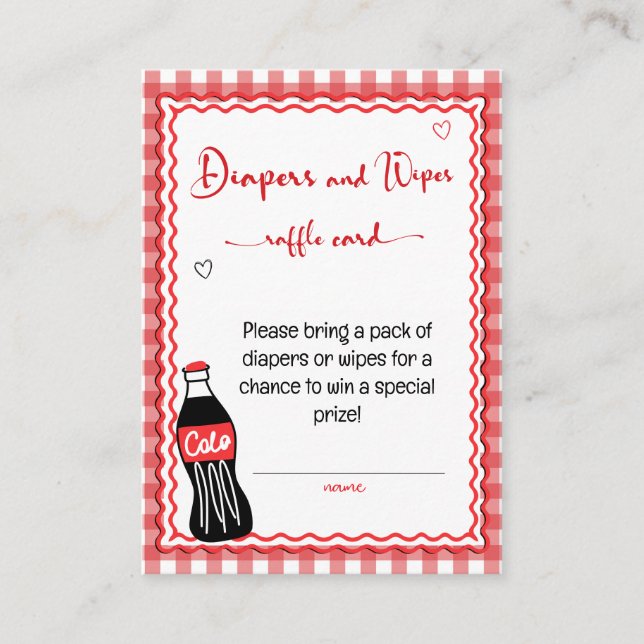 Tarjeta De Recepción Baby Soda Ready to POP Diaper or Wipes  (Anverso)