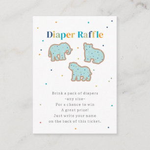 Tarjeta De Recepción Baby Sprinkle Animal Cookies Diaper Raffle Blue