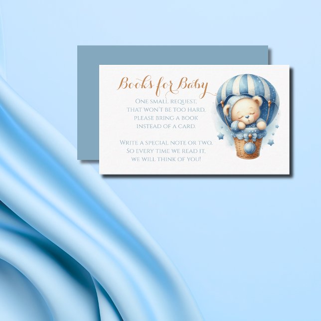 Tarjeta De Recepción Baby Teddy Blue Air Balloon Boons para bebé (Subido por el creador)