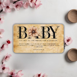 Tarjeta De Recepción Baby Vintage Floral Monograma Baby Shower