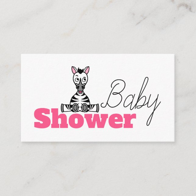Tarjeta De Recepción Baby Zebra, Baby Shower Ticket Invition (Anverso)