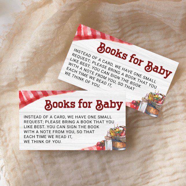 Tarjeta De Recepción BabyQ BBQ Book Request Rustic Baby Shower (Subido por el creador)