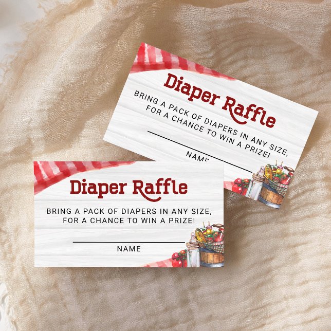 Tarjeta De Recepción BabyQ BBQ Diaper Raffle Ticket Rustic Baby Shower (Subido por el creador)