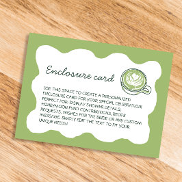 Tarjeta De Recepción Bachelorette de té verde Matcha