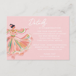 Tarjeta De Recepción Bailarina Mexicana Rosa | Boda de Destino