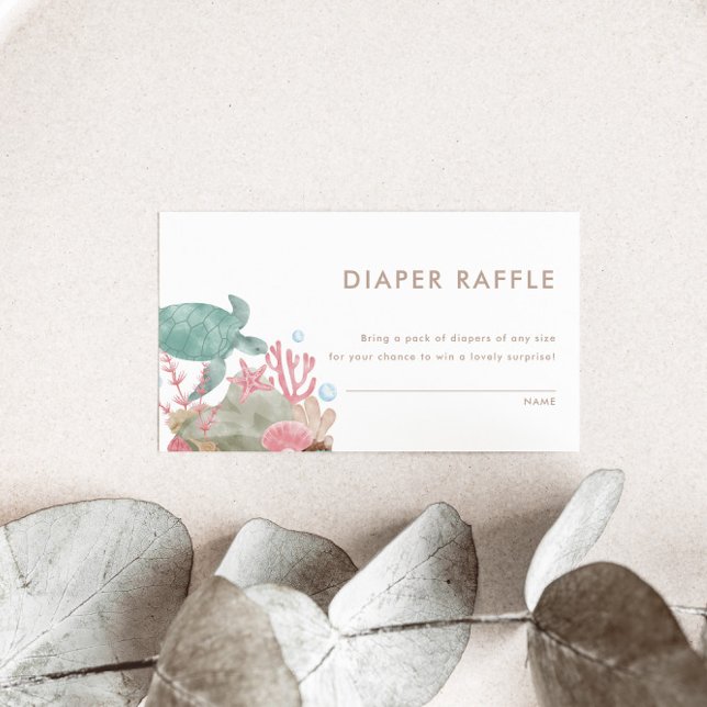 Tarjeta De Recepción Bajo el agua del mar Náutico Diaper Raffle (Subido por el creador)