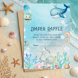 Tarjeta De Recepción Bajo el azul del mar Baby Shower Diaper Raffle