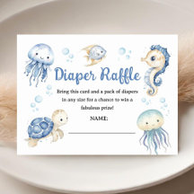 Bajo el mar Baby Shower Boy Ocean Diaper Raffle