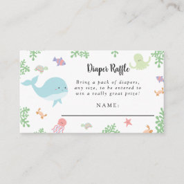 Tarjeta De Recepción Bajo el mar Baby Shower Cute Diaper Raffle