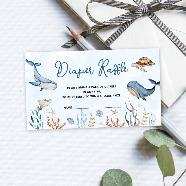 Tarjeta De Recepción Bajo el mar Baby Shower Diaper Raffle (Subido por el creador)