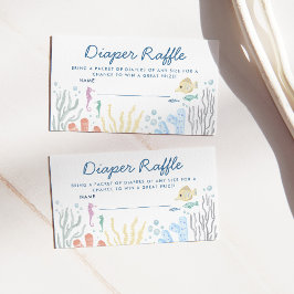 Tarjeta De Recepción Bajo el mar Baby Shower Diaper Raffle Enclos