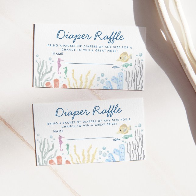 Tarjeta De Recepción Bajo el mar Baby Shower Diaper Raffle Enclos (Subido por el creador)