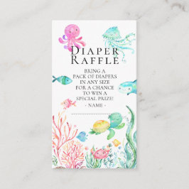 Tarjeta De Recepción Bajo el mar Baby Shower Diaper Raffle Ticket