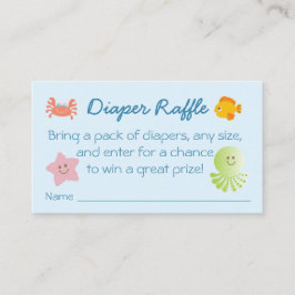 Tarjeta De Recepción Bajo el mar Baby Shower Diaper Raffle Ticket