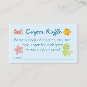 Tarjeta De Recepción Bajo el mar Baby Shower Diaper Raffle Ticket