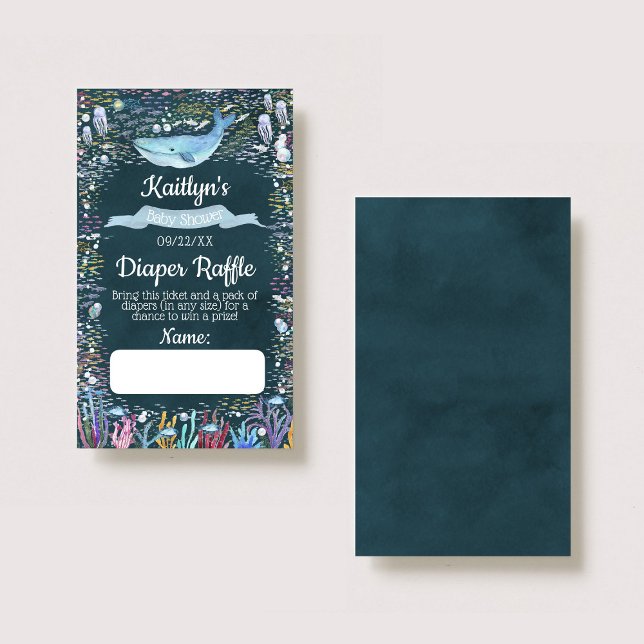 Tarjeta De Recepción Bajo el mar Baby Shower Diaper Raffle Ticket (Subido por el creador)