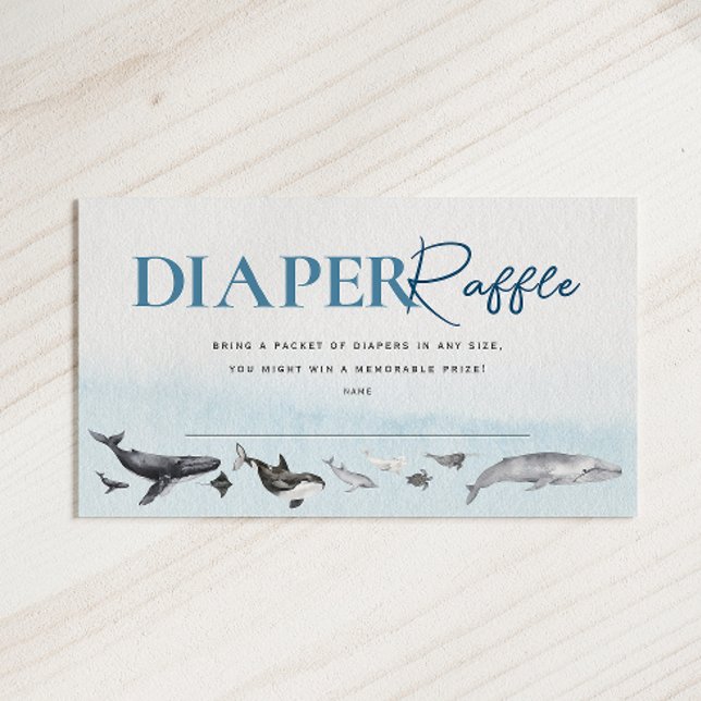 Tarjeta De Recepción Bajo el mar Ballena Bebé Ducha Diaper Raffle (Subido por el creador)