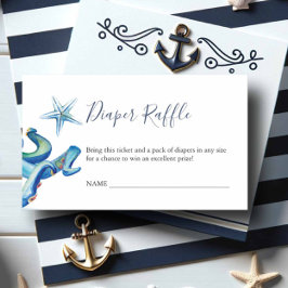 Tarjeta De Recepción Bajo el mar Blue Diaper Raffle Invite