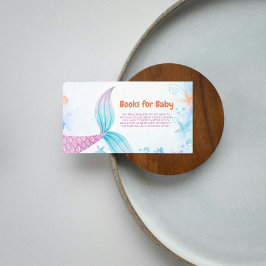 Tarjeta De Recepción Bajo el mar Mermaid Baby Shower Book Request