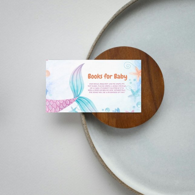 Tarjeta De Recepción Bajo el mar Mermaid Baby Shower Book Request (Subido por el creador)