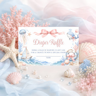 Tarjeta De Recepción Bajo el Mar Nos Vemos Pronto Ducha de Bebé Rifa de