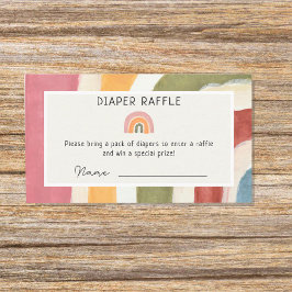 Tarjeta De Recepción Bajo el pañal arcoiris Raffle Boho Baby Shower