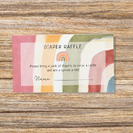 Tarjeta De Recepción Bajo el pañal arcoiris Raffle Boho Baby Shower