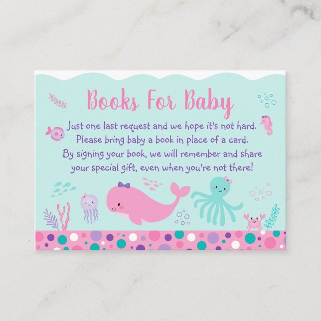 Tarjeta De Recepción Bajo la solicitud de un libro de Baby Shower de co (Anverso)