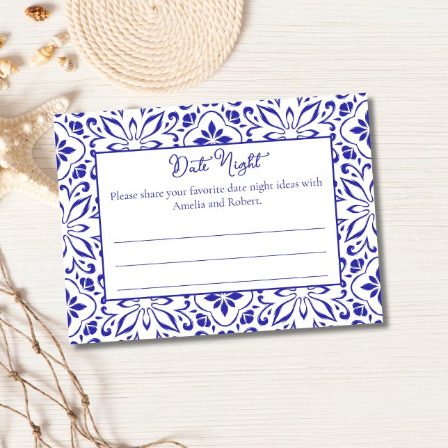 Tarjeta De Recepción Baldosas italianas Blue Date Ideas Noche Ducha Bri (Subido por el creador)