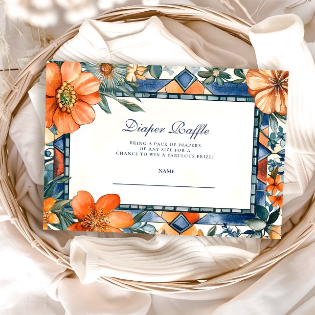 Tarjeta De Recepción Baldosas mediterráneas Amalfi Capri Diapper Raffle (Subido por el creador)