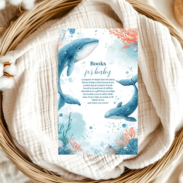 Tarjeta De Recepción Ballenas acuáticas bajo el mar para bebé (Subido por el creador)