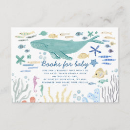 Tarjeta De Recepción Ballenas Bajo El Mar Baby Shower Libros Para Bebés