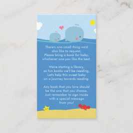 Tarjeta De Recepción Ballenas bajo el mar Traen una ducha de libros