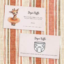 Tarjeta De Recepción Ballerina Baby Shower Tutu Giraffe Diaper Game
