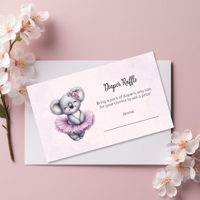 Tarjeta De Recepción Ballerina Baby Shower Tutu Koala Diaper Game (Subido por el creador)
